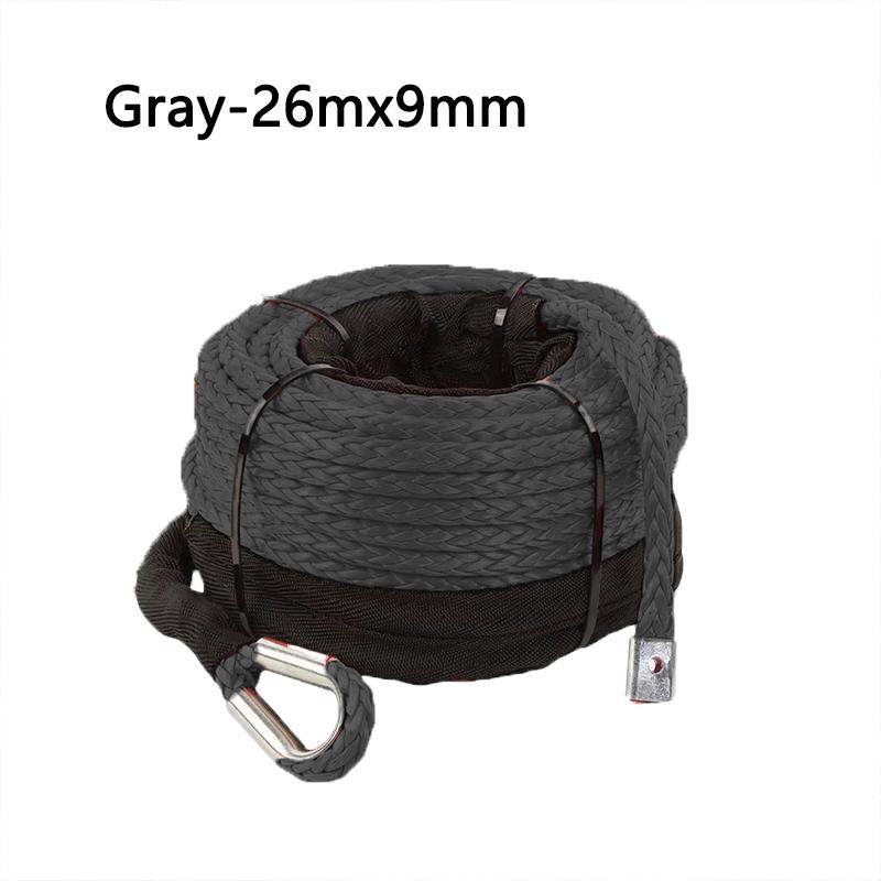 26mx9mm 26500LBS Traction Rope Synthetic Winch Rope Automotive Road Trailer ATV SUV Trailer Rope Rescue and Escape