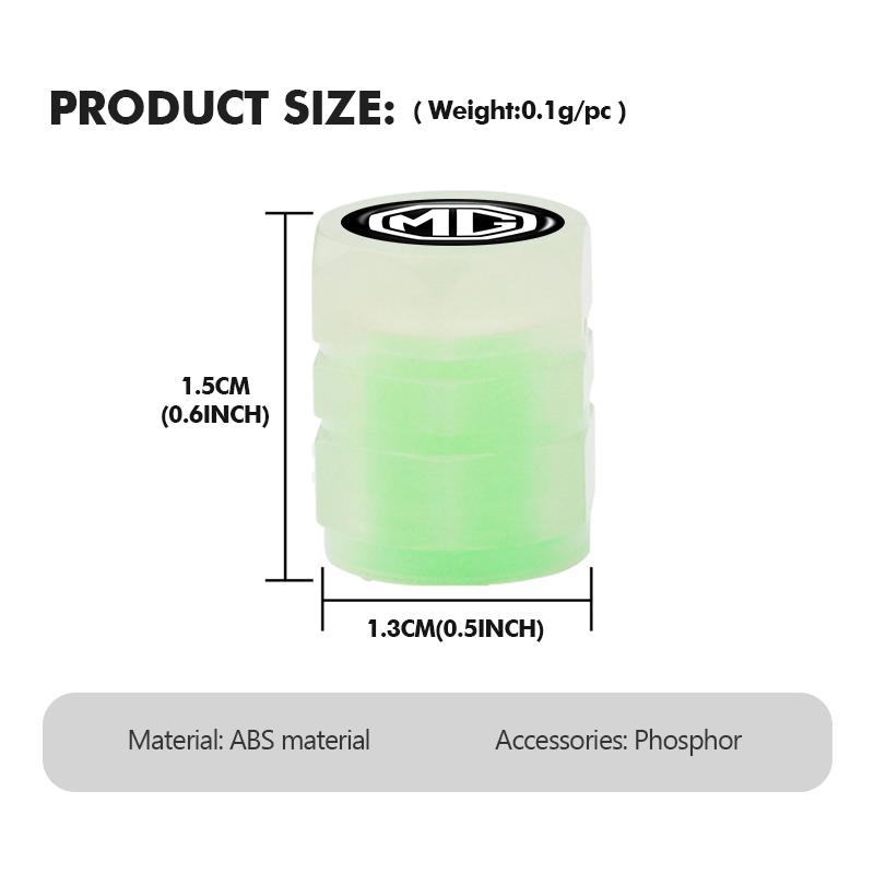 For MG Luminous Tire Valve Cap Car Wheel Hub Glowing Cover Auto Accessories RX5 RX8 350 550 6 3 5 7 ZR ZS HS GS GT Hector wue1