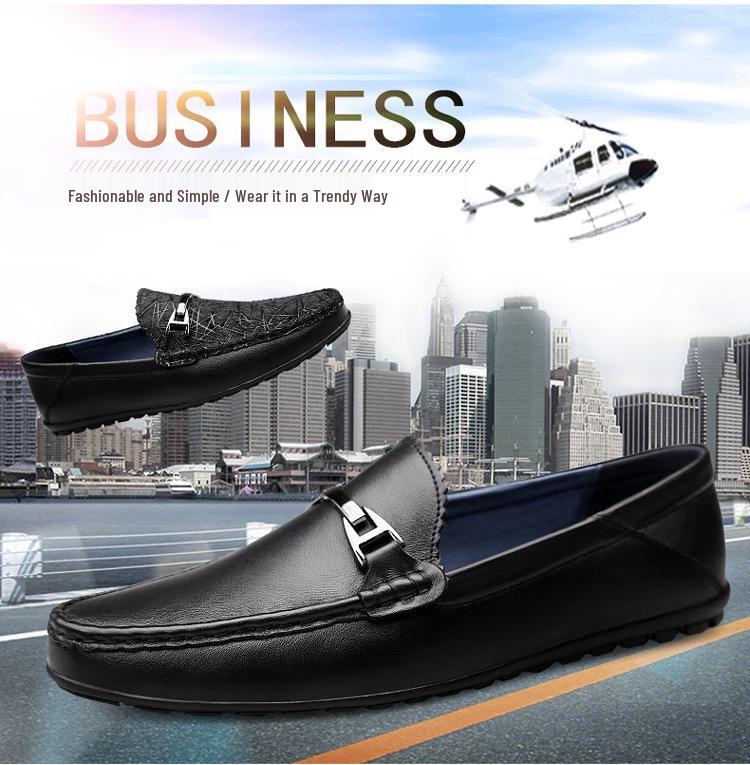 Men's Fashionable Cowhide Loafers - Breathable, Soft Sole Casual Driving Moccasins
