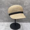 Raffia Stroh Schirmmütze für Damen, Sommer-Sonnenhut Schmalendes Gesicht Design, Handgewebter Reisehut & Reitstil