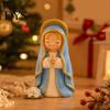 Christmas Resin Ornaments Cute Wishing Girl Figurine, Cartoon Prayer Unique Room Statue, Desktop Ornament, Healing Aesthetic Decoration Hand