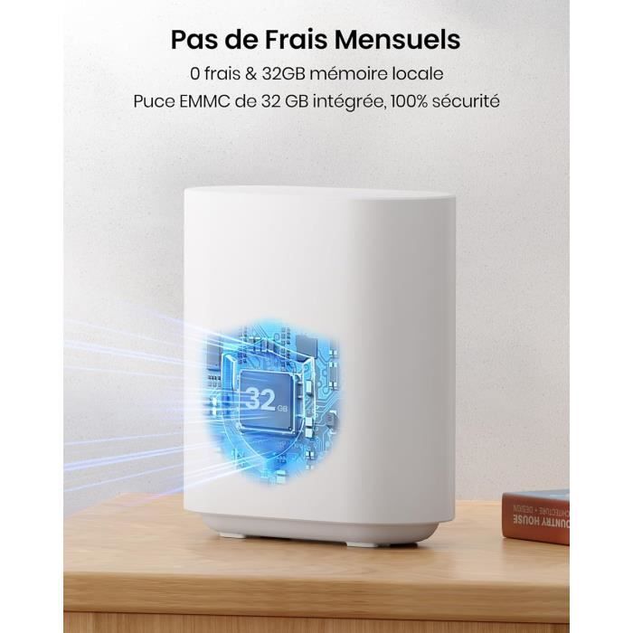 Caméra de Surveillance - AOSU - 2K WiFi - Batterie Longue Durée - IP66 Étanche - Vision Nocturne