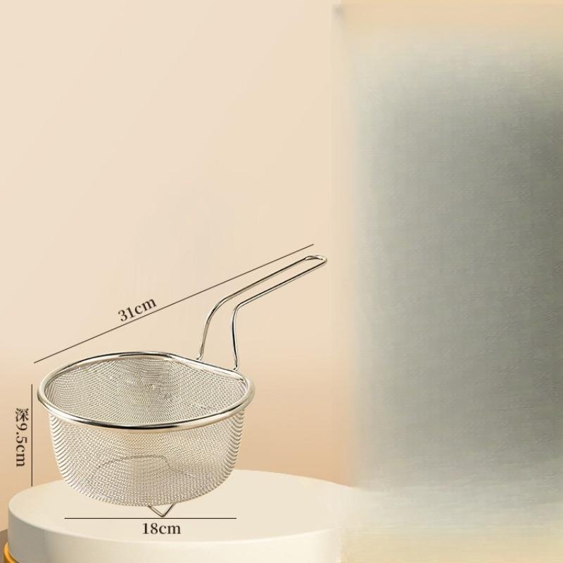 316 Stainless Steel Draining Basket, Household Kitchen Noodle Scoop, Fine Mesh, Noodle Cooking, Frying, Strainer, Hot Pot 18CM