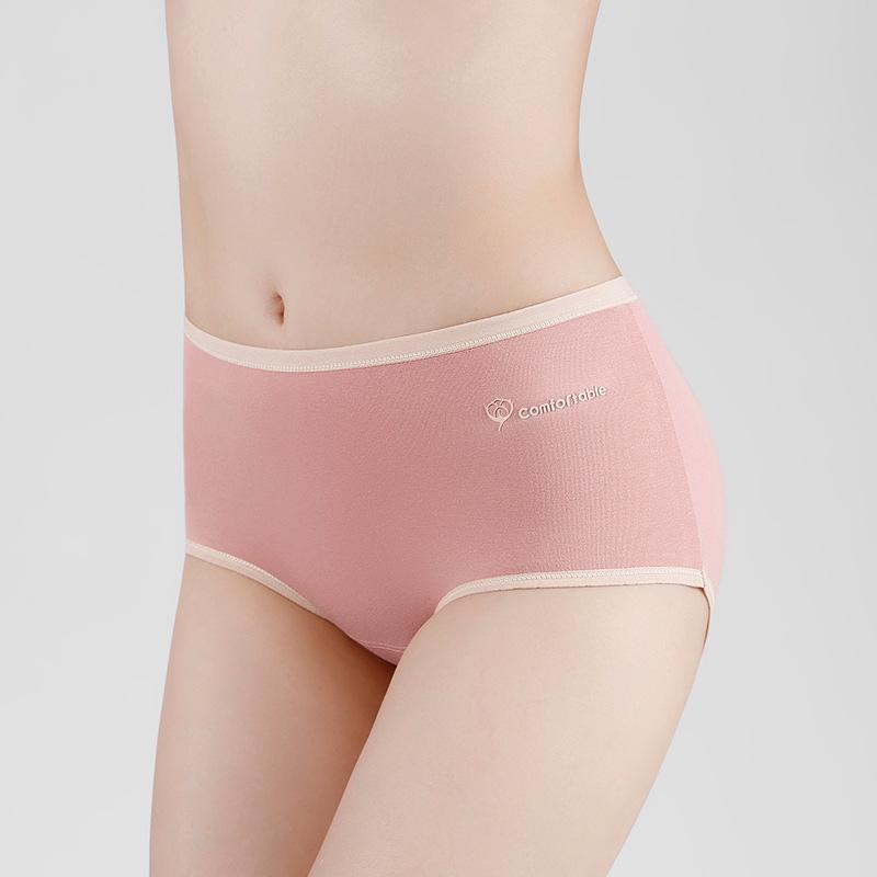 Boxed 4 Baumwoll-Antibakterielle Damenunterwäsche mit mittlerer Taille, bedruckte Unterwäsche, einfache modische Dreieckshose