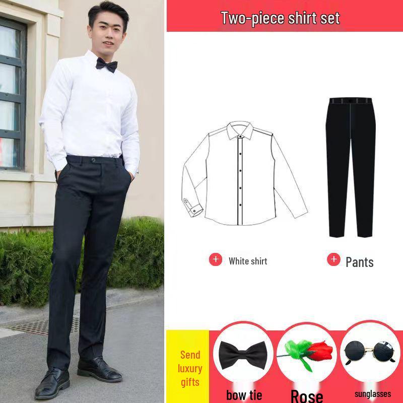 Westlicher Trauzeugen-Westenanzug: Dreiteiliges Set mit Hemd und Anzug, perfekt für Herbst-/Winterhochzeiten.