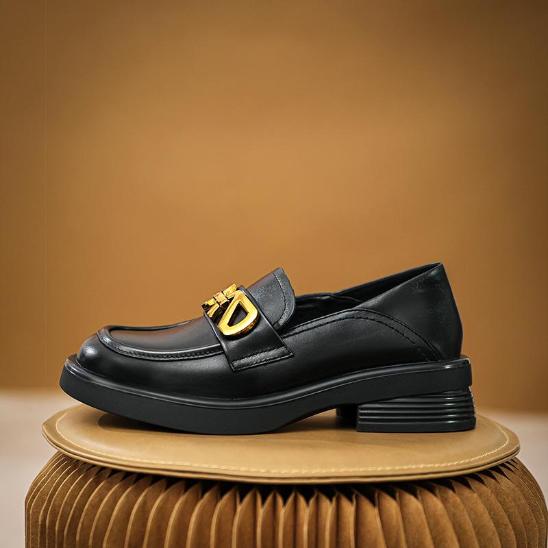 

Маленькие кожаные туфли в британском стиле, ретро-туфли Мэри Джейн, однотонные туфли с пряжкой в одно слово, на плоской подошве, женские туфли из натуральной кожи 37 чёрный