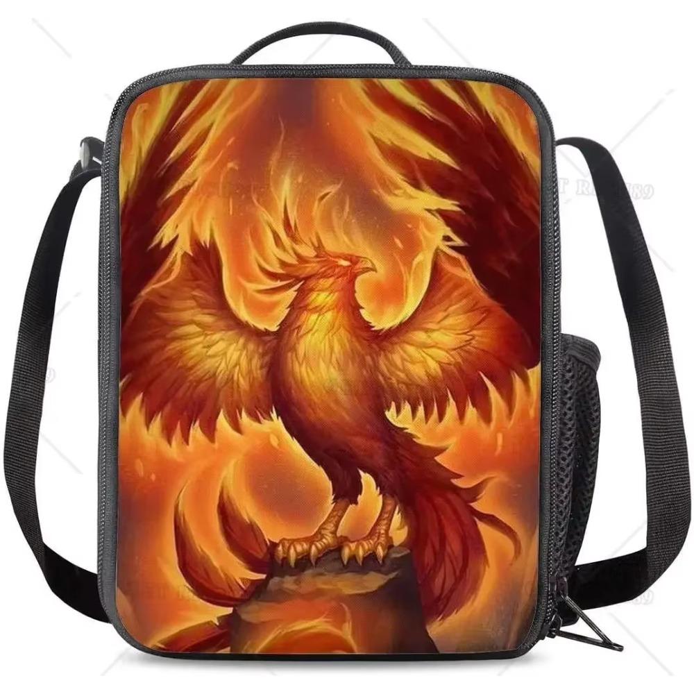 Cool Dragon Print Lunch Bag for Kids Boy Girls Insulated Lunch Box Adjustable & Removable Tote Bag Kits for School Work