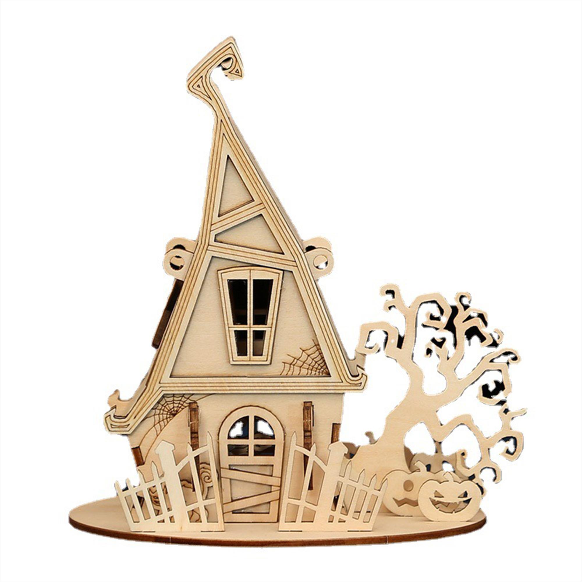

3D деревянная головоломка на Хэллоуин, модель для самостоятельной сборки, игрушка «сделай сам», набор для рукоделия по дереву