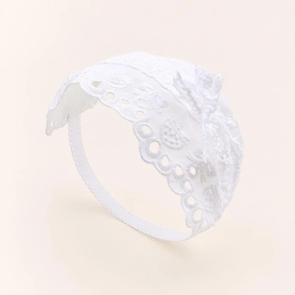 Baby Girl Lace Headband: Fontanelle Protection, Wide-Brimmed, 0-3 Years, 100-Day Photo Accessory, Little Princess Hairband