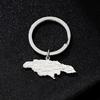Jamaica Map Keychain Durable Bag Pendant Stainless Steel Jamaica Map Keyrings