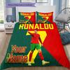 Biancheria da letto con Momento Celebrazione di Ronaldo Personalizzato, Set Trapunta Copripiumino Federa Regalo di Compleanno per la Casa (1 * copripiumino + 2 * federa, senza nucleo)