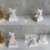 Handmade Candlestick Silicone Molds DIY Heart Rabbit Candle Holder Epoxy Casting Moulds Easter Rabbit Resin Moulds