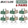 BUCKLOS MTB Ceramic Brake Pad Bicycle for Shimano B01S B03S B05S MT200 SRAM AVID High Heat Dissipation Pads Cycling Accessories