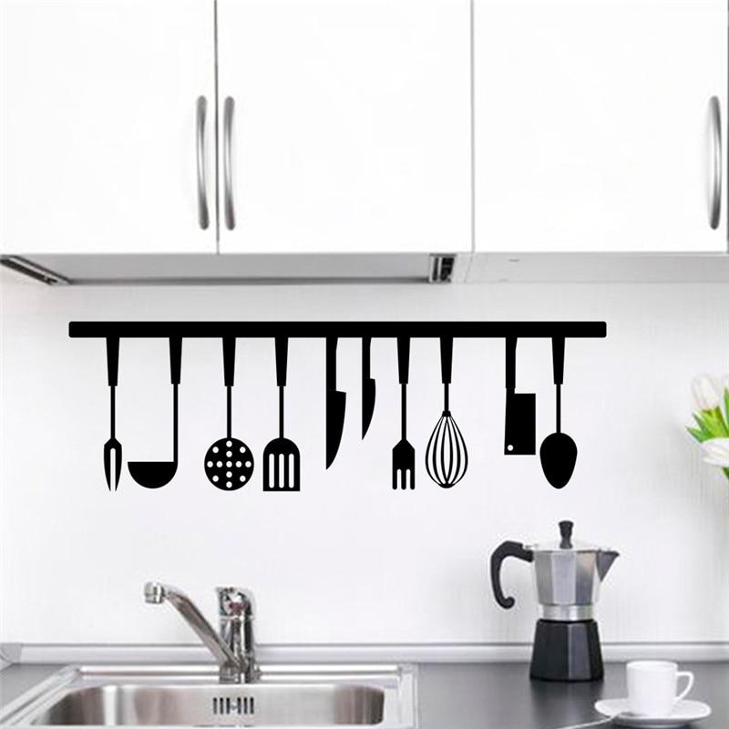 3D Effect Kitchen Tools Restaurant Wall Stickers Decals Kitchen Decoration Home Decor Wall Art MURAL