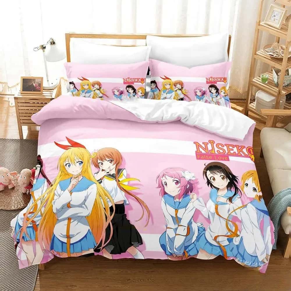 3D Print Anime Nisekoi False Love Bedding Collection Boys Girls Twin Queen King Size Duvet Cover Pillowcase Bed Boys Adult Home Textile