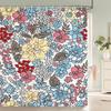 1 Pack of Print Shower Curtain Polyester Cloth Fresh Small Floral Leaf Bathroom Curtains with Hooks Home Decoration Curtain