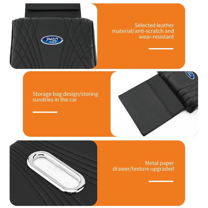 JQOZ8 For Ford Car Multi-function Armrest Box Booster Cushion Leather Height Pad Fiesta Ranger Mondeo Escape Ecosport Fusion Explorer