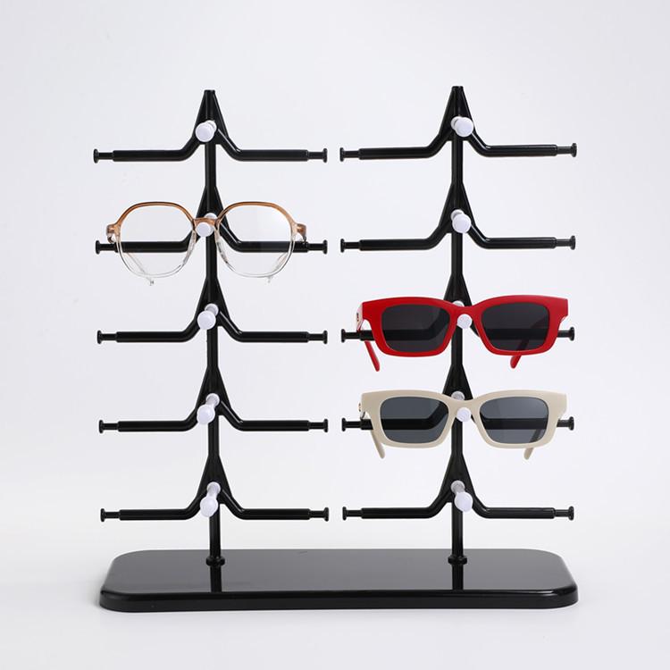 Countertop Eyewear Display Stand: Double Row for 10 Pairs, Single Row for 5 Pairs