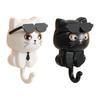 Cat Hook Clothes Hanger Key Cute Cat Sunglasses Hat Sticky Hook Double-sided Adhesive for Attaching Unmarked Key Rack