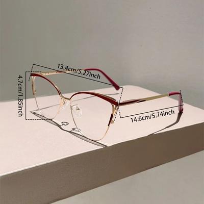 New Simple Metal Anti Blue Light Glasses for Women Fashion High Quality Cat Eye Glasses Business Computer Goggles Eyeglasses