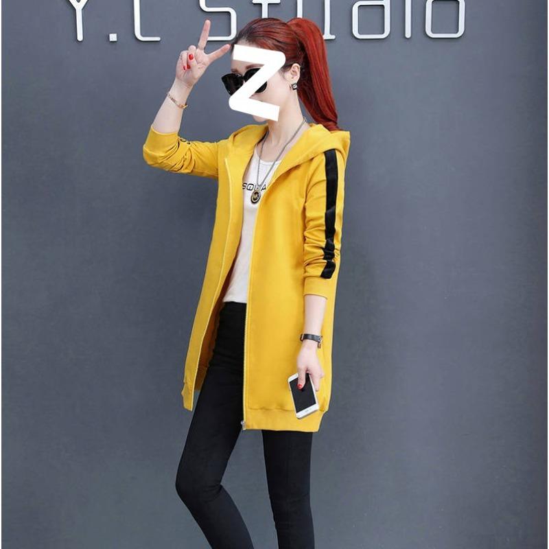 Kleidung.Herbst und Winter Neu Samt gefütterter Kapuzenpullover Langer Strickmantel Studentinnen Koreanische Version Lockerer Cardigan Bluse Damenbekleidung.