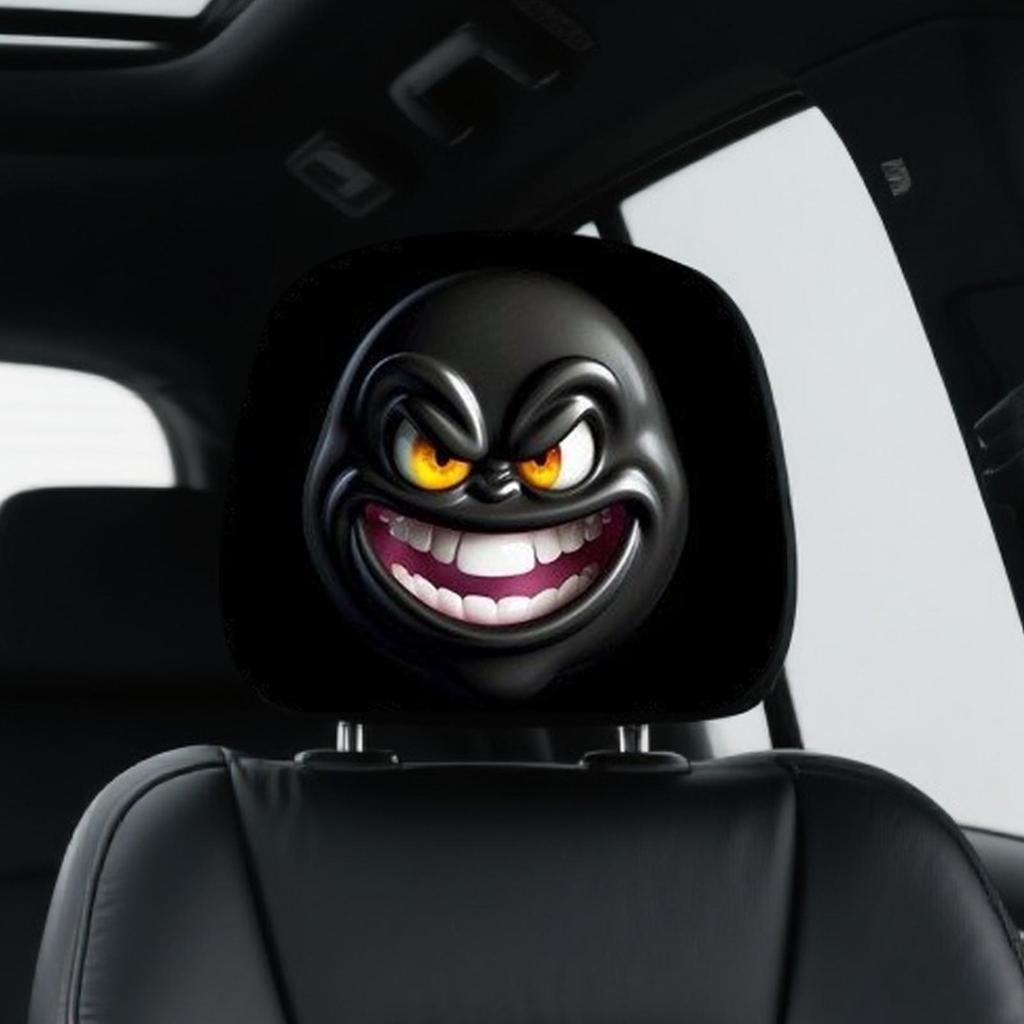 2pcs Funny Cartoon Car Headrest Covers, Front Seat Protector For Men Women, Halloween Christmas Gift For Drivers car accessories