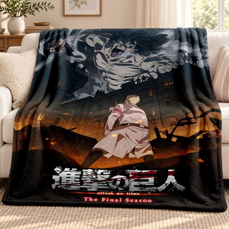 Attack on Titan blanket Flannel Blanket Soft Cozy Plush Throw for Sofa Bed Lightweight Home Decoration Outdoor camping
