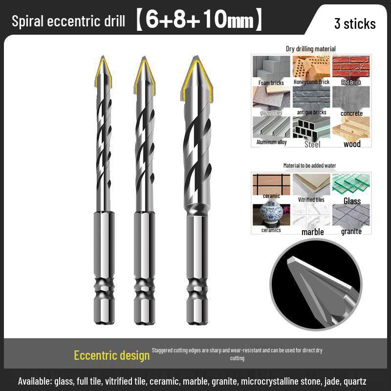 Carbide Eccentric Drill Bit for Electric Drills - Ideal for Round Hole Drilling in Concrete, Brick, and Porcelain Tiles.