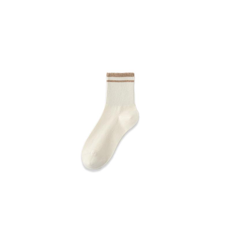 Female Spring and Autumn Parallel Bars College Style Cotton Tube Socks