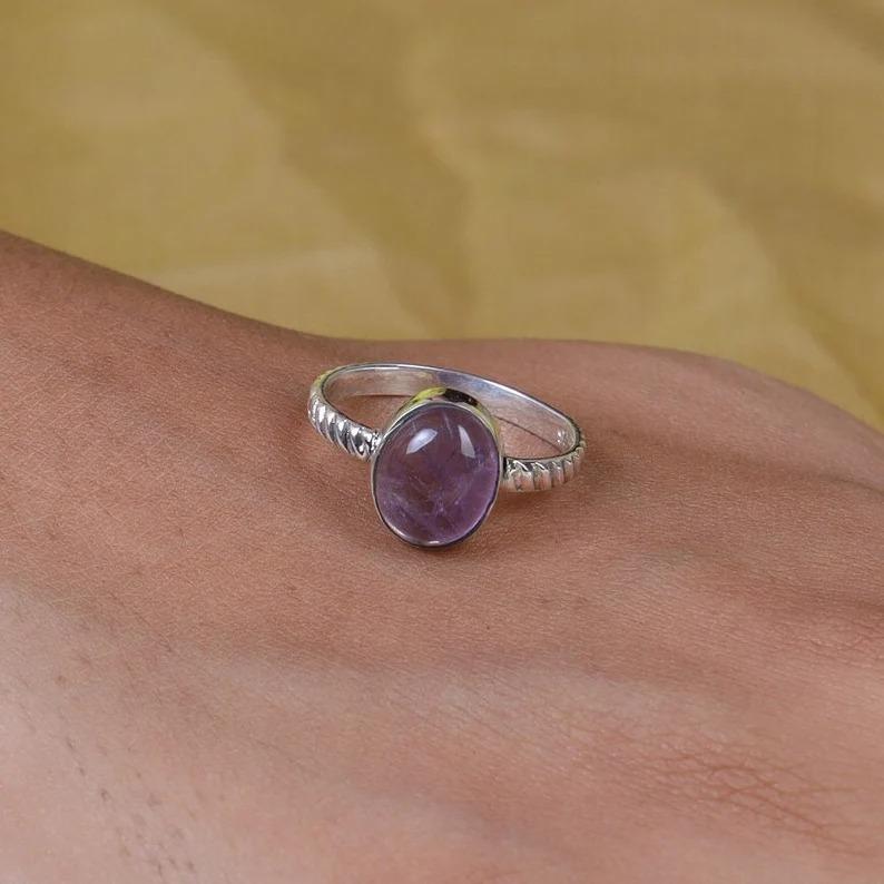 Amethyst gemstone Handmade Designer Ring, Statement Ring, Fashion Jewelry, Partywear Ring, 925 Sterling Silver
