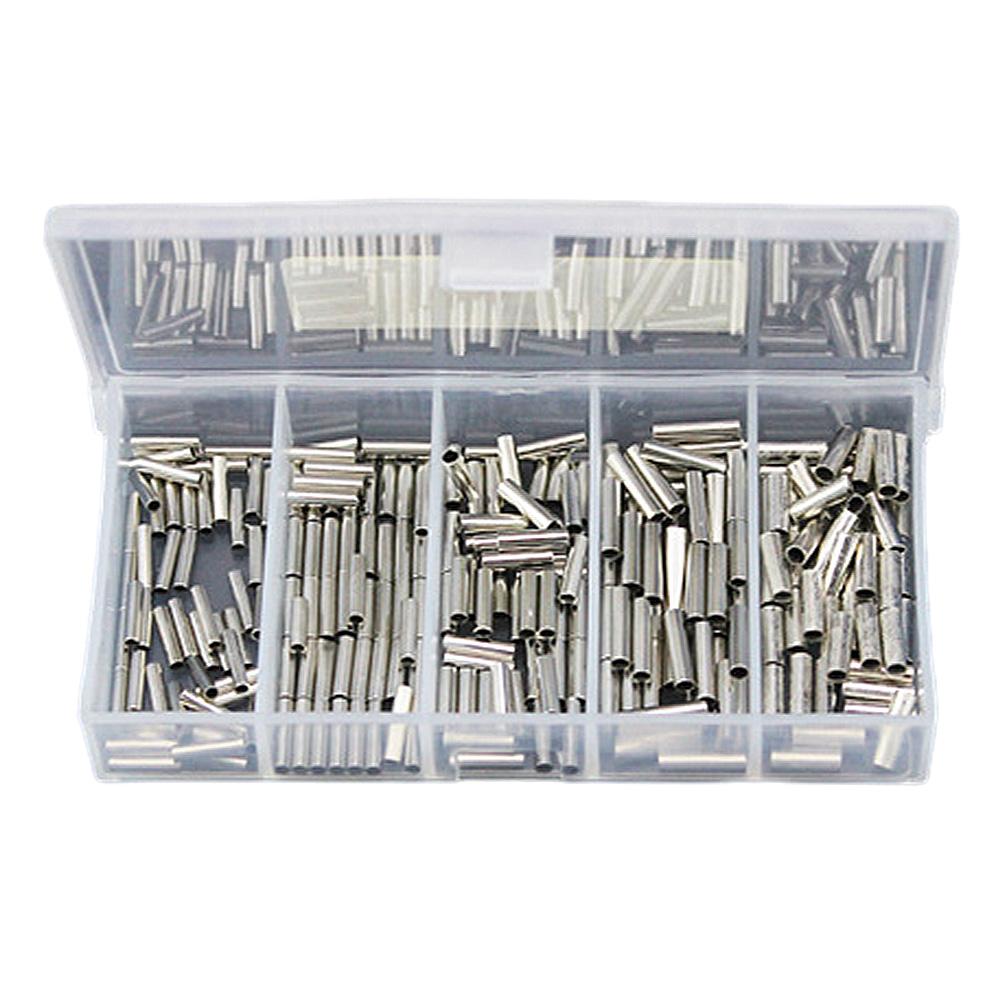 

250/300/500pcs Copper Double Single Crimp Sleeves Fishing Crimp Sleeves Fishing Line Tube Connector Fishing Accessories