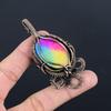 Rainbow Solar Quartz 999 Copper Wire Wrapped Pendant, Handmade Gemstone Pendant Jewelry, Gifts For Wife Brand New Pendant