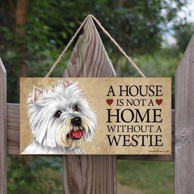 Dog House Sign Dog Print Widely Applied Exquisite Workmanship Pet House Sign Wooden Plaque for Home