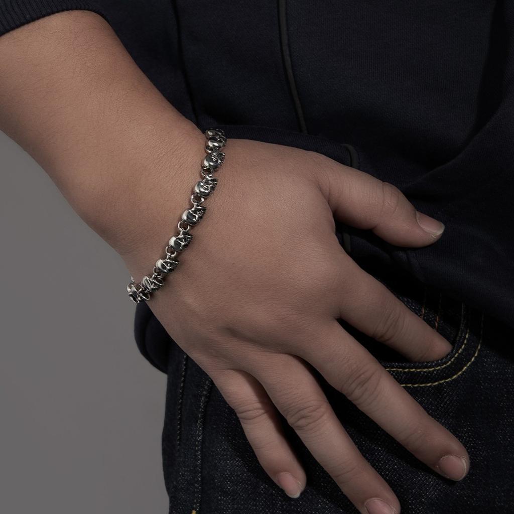 Bracciale Teschio Uomo Stile Hip Hop Punk Diablo Bracciale Halloween Personalità Cool