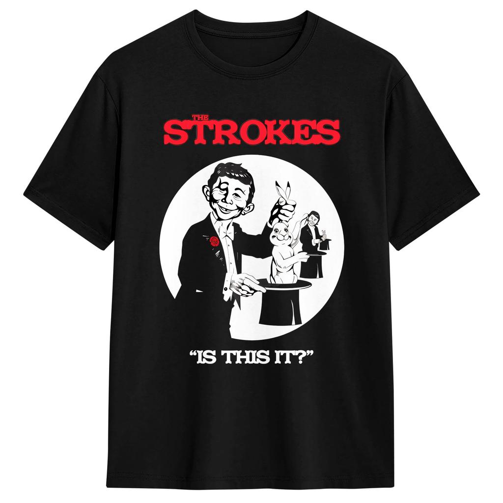 The Strokes Band T-Shirt Strand Reines Baumwoll-T-Shirts Für Herren Hip Hop Bedrucktes T-Shirt Kurze Ärmel Y2K Basic Top T-Shirts