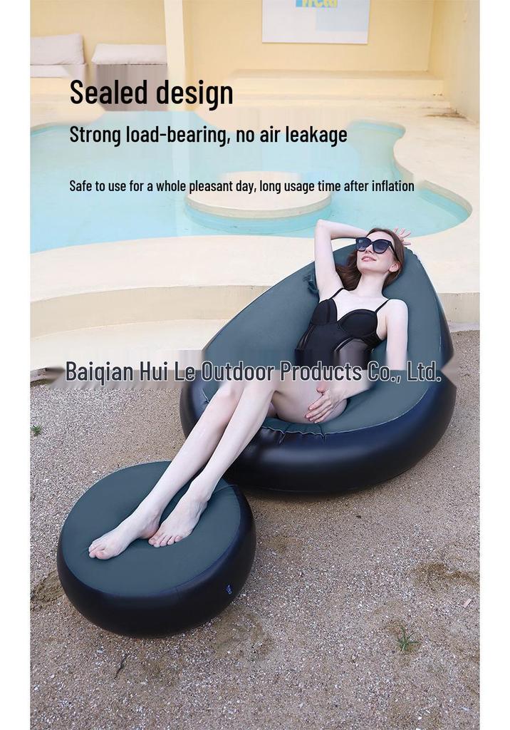 Inflatable Sofa with Footrest – Versatile Outdoor and Indoor Folding Chair for Leisure and Camping