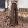 Fleen Fringe Knit Wide-leg Pants for Women, Autumn and Winter, Loose Fit, High-waisted, Straight-leg, Casual Knit Pants To Pair with Coats
