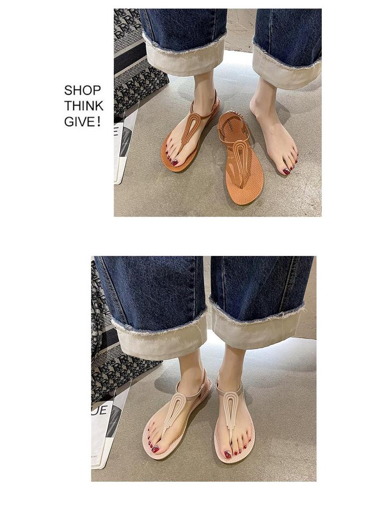 2023 Damen Sommer Mode Einfarbig Zehenfrei Pantoletten mit Fersenriemen