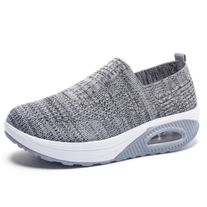 Breathable Knitted Women Sneakers Comfortable Air-cushion Casual Sports Shoes Light Non-slip Walking Jogging Shoes