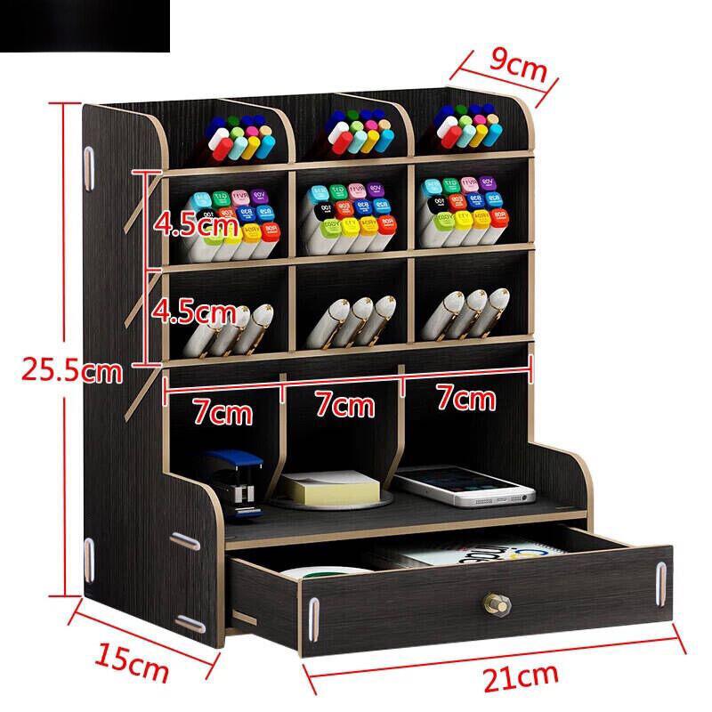 Nordischer Kreativer Holz-Stifthalter: Desktop-Organizer mit großer Kapazität und mehreren Fächern