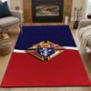 K of C Emblem On Red and Blue Background Patterned Carpet, Non Slip Mat Suitable for Living Room and Bedroom Sofas