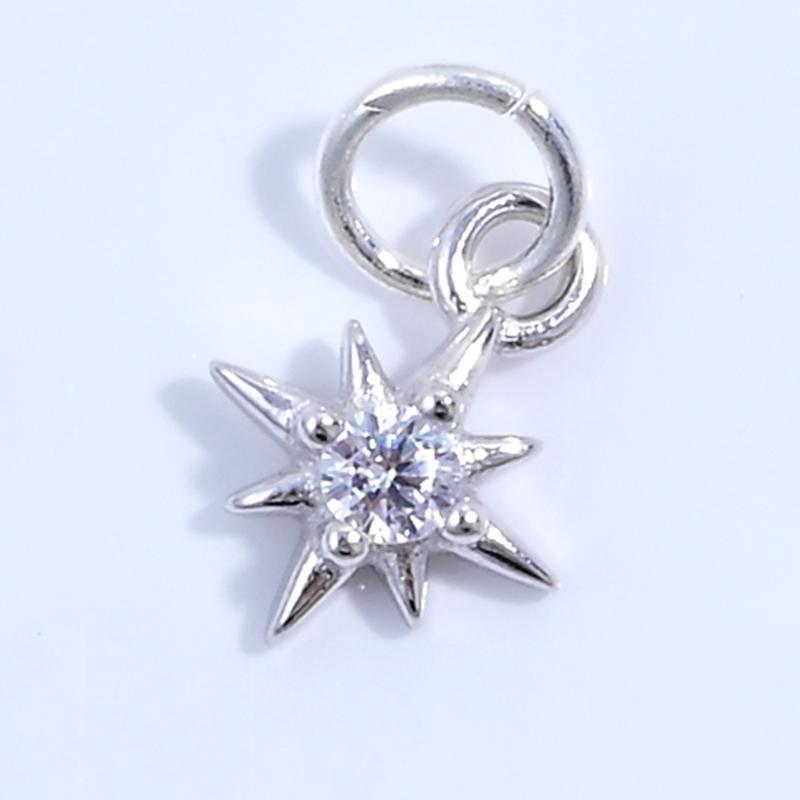 

S925 Silver Miniature Zircon Eight-star Shaped Charms Diy Jewelry Making Accessories Earring Necklace Parts Shiny Fitt