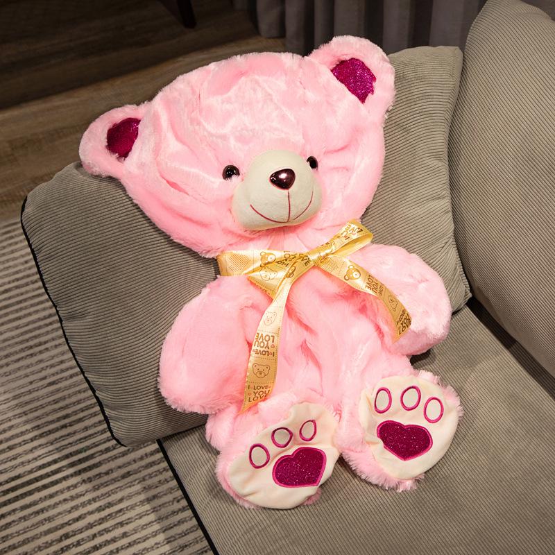 Pink Girly Heart Bear Plush Toy - Soft, Cute Teddy Bear Rag Doll Gift for Girls' Birthdays