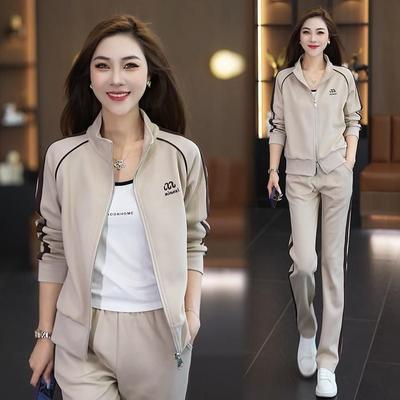 Casual Sportswear Suit Women's Autumn and Winter Fashion Slim Sweatshirt Wide-leg Pants Two-piece Set