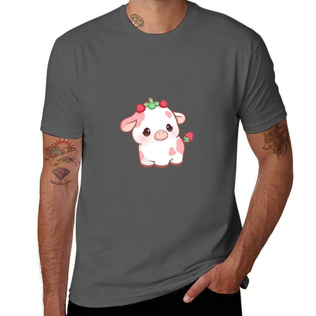 Strawberry Cow Tshirt Fashion Casual Short Sleeve Tshirt