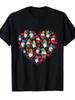 Men'S & Women'S Gnome Lover T-Shirt - Cute Gnome Hearts & Gnome Graphic Tee with