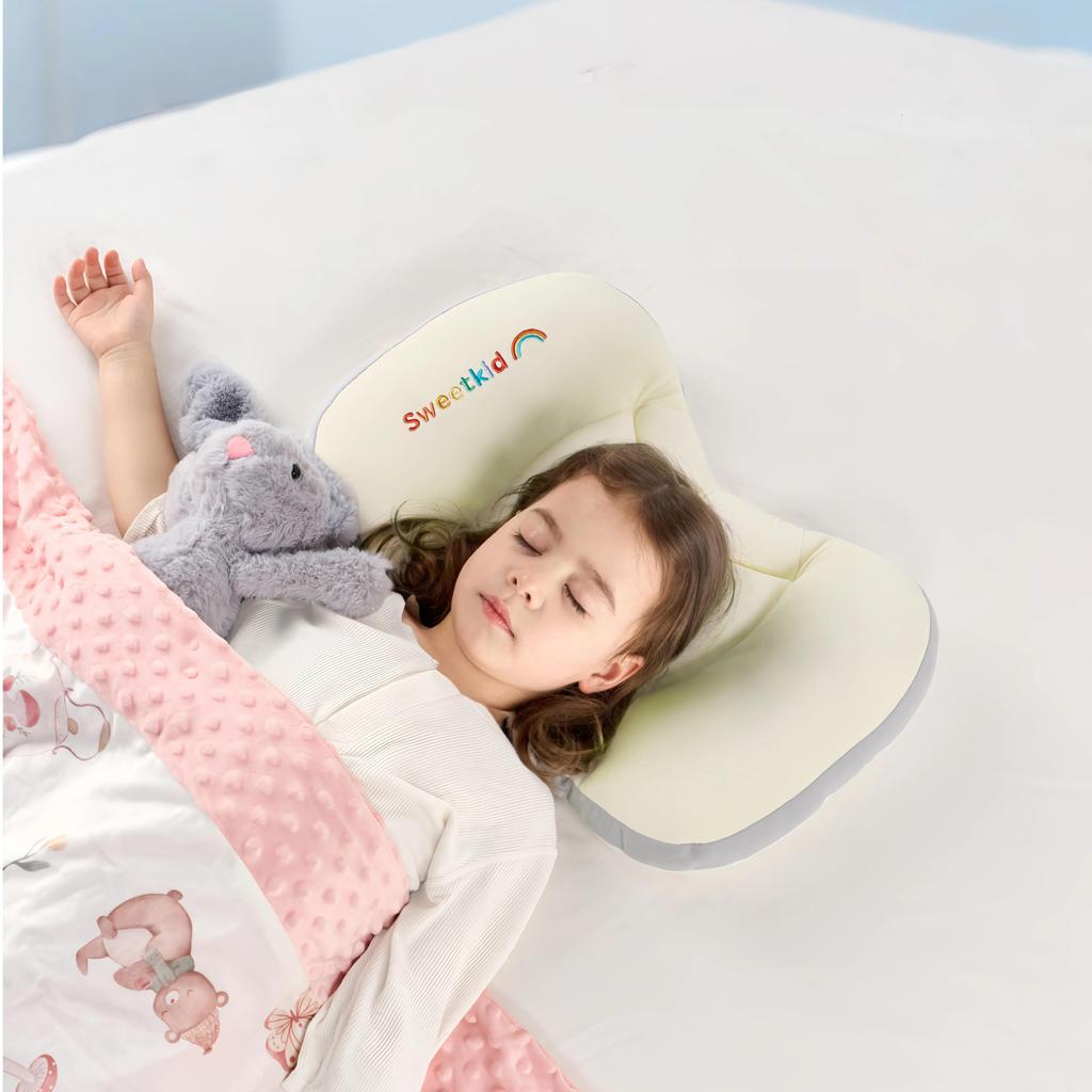 Newborn Pillow Children's Pearl Cotton Pillow, Protects Head Shape, Suitable for All Seasons