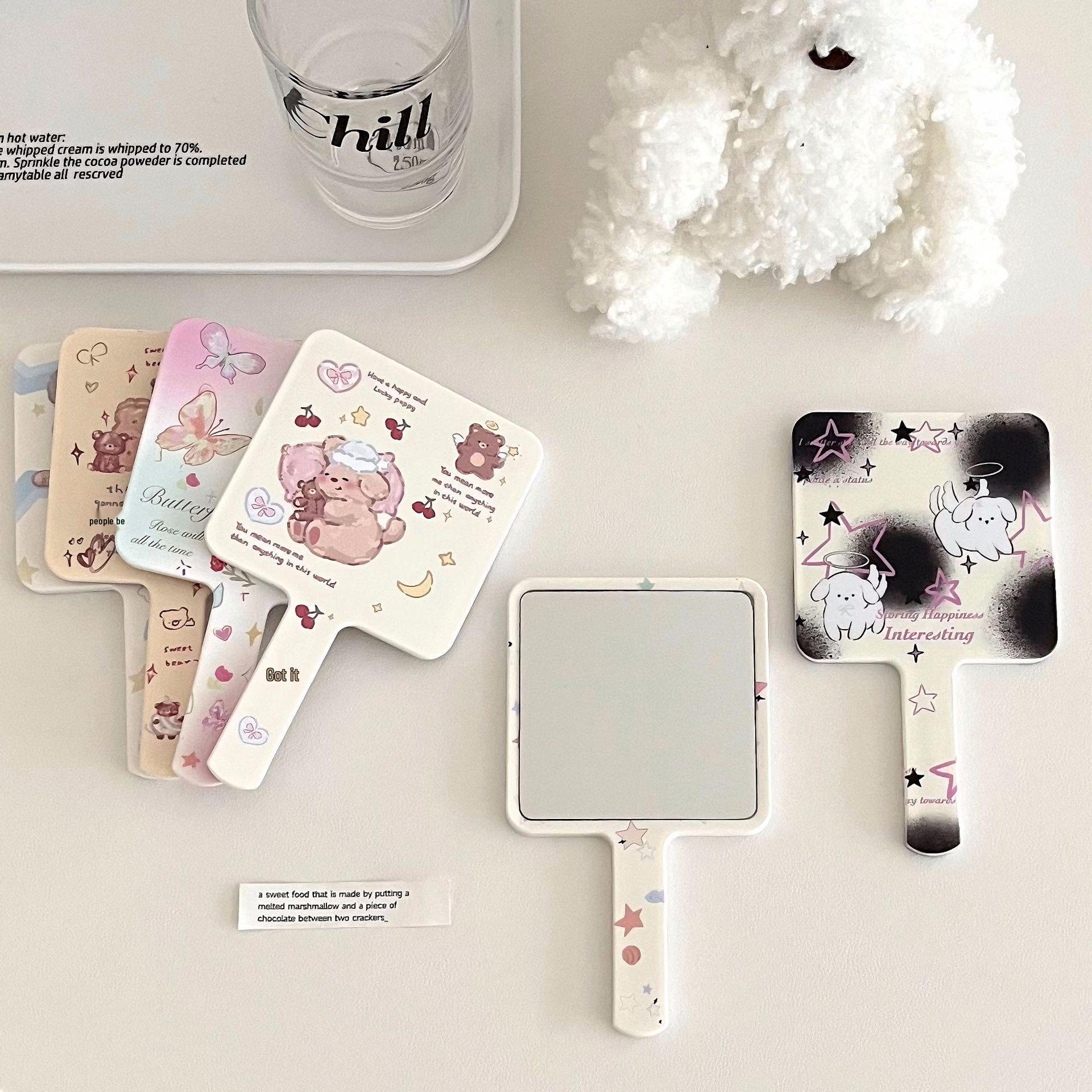 

High-Value Cartoon Portable Handheld Makeup Mirror for Students and Home Use