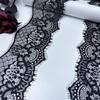 3m x 9cm Narrow Chantilly Lace, Non-stretch Black French Eyelash Lace Trim Fabric for Sewing, Bra, Underwear, Lingerie, Dress, Garment, Crafting