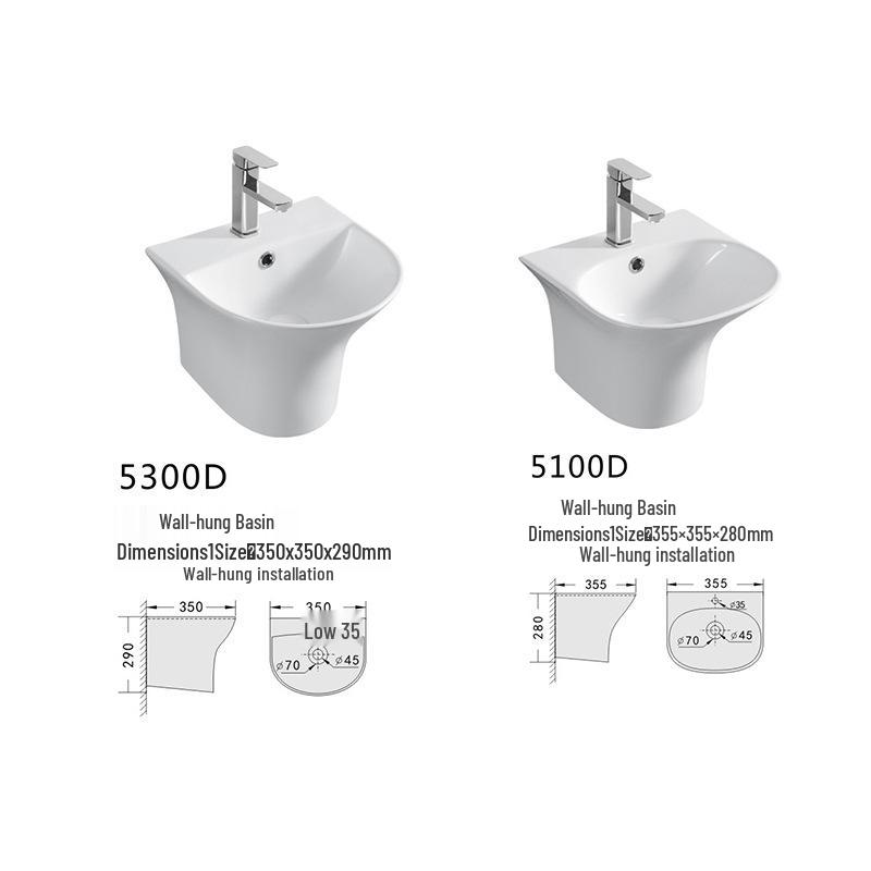 

Compact Wall-Mounted Ceramic Washbasin for Small Apartments